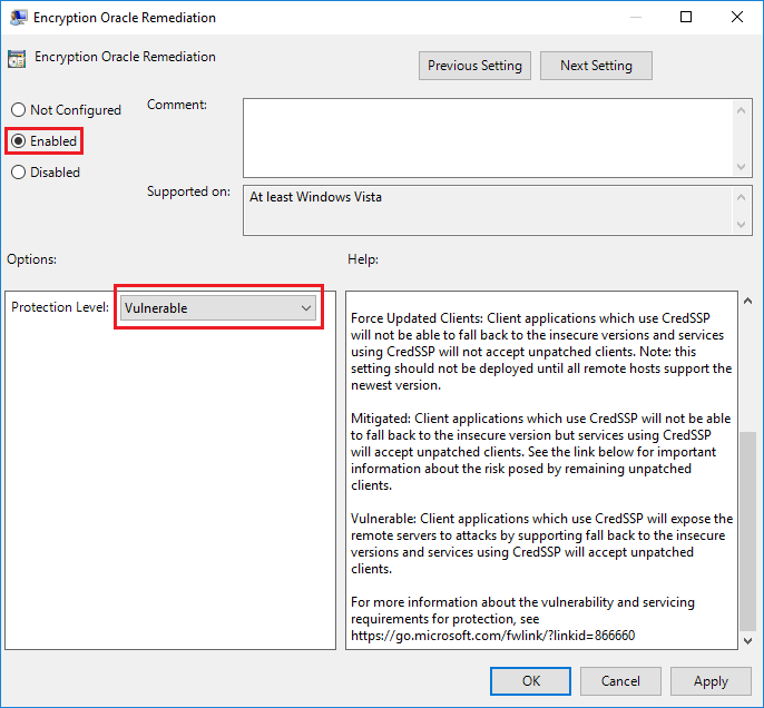 Encryption Oracle Remediation Policy