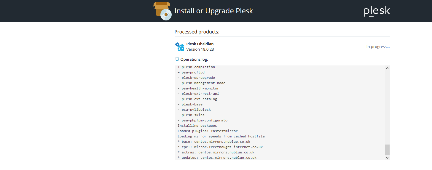 Plesk Upgrading